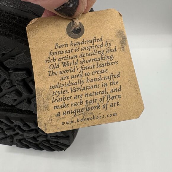 Born Women's Kati Block Heel Leather Boot Black Women’s 6.5 Biker Outdoor - Picture 8 of 10